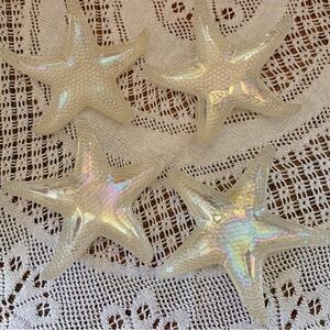 Pearlescent White Starfish Table Decorations Made in Turkey - Set of 4